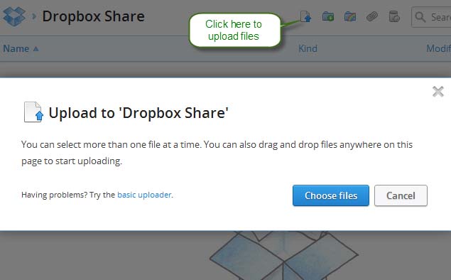 Drag and drop to upload files